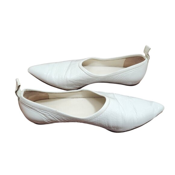 Tibi White Leather Pointed Toe Flats Women’s EU 38 Slip On Made in Italy - Picture 5 of 13